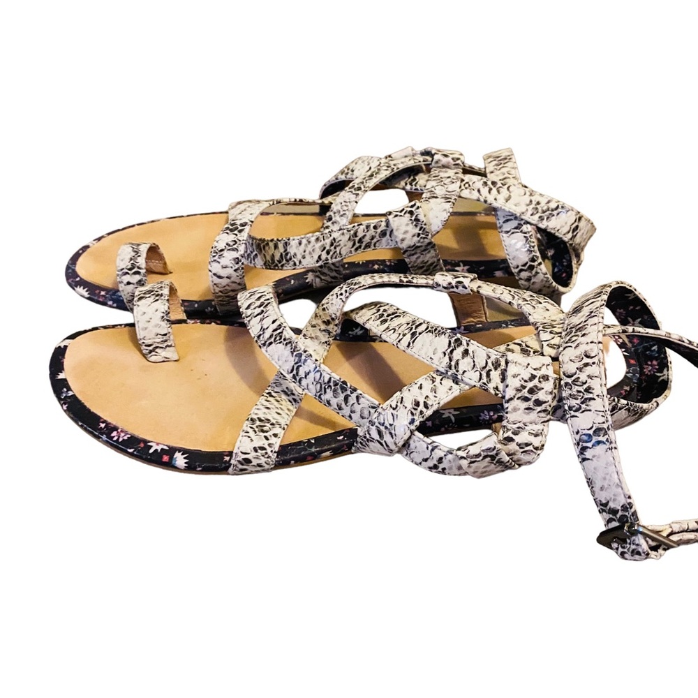 Cabi Athena Python Embossed Gladiator Sandals Size 7 - Picture 4 of 8